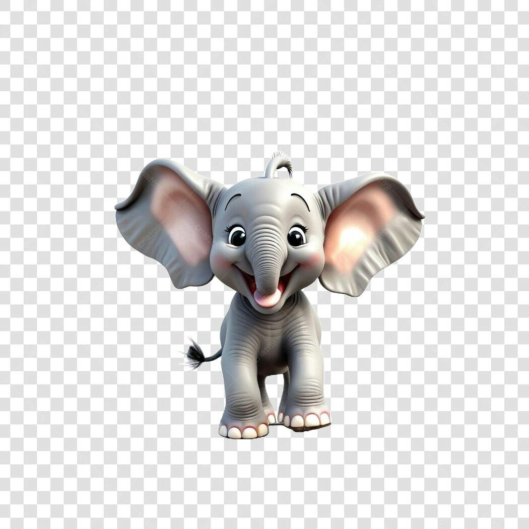 Personagem Ilustrado Elefante Bebê Fofo PNG Fundo Transparente