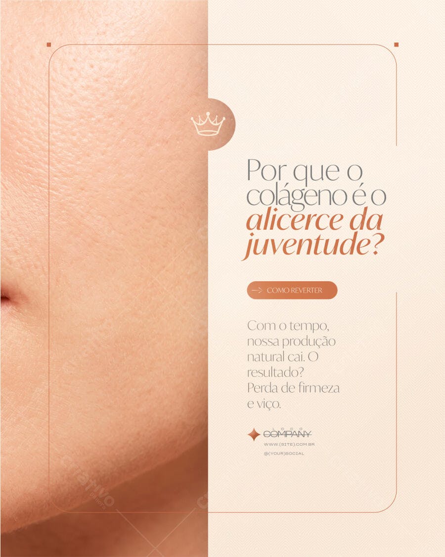 Post Instagram Colágeno Estética Saúde PSD Editável