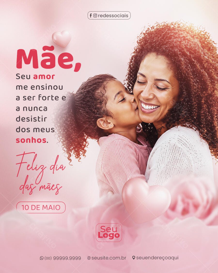 Post Instagram Dia das Mães Maio PSD Editável