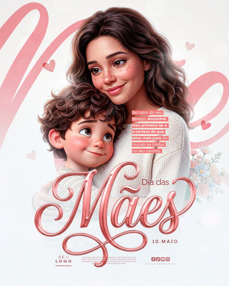 Post Instagram Dia das Mães Maio PSD Editável