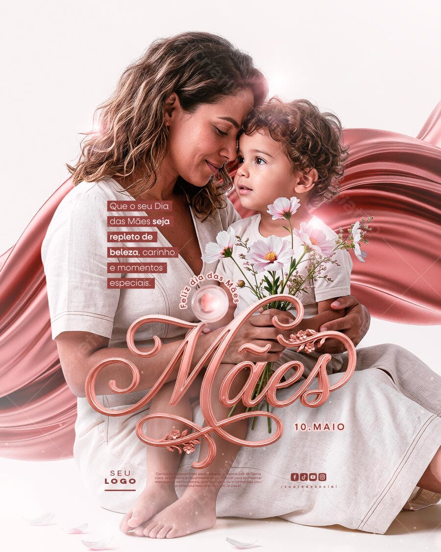 Post Instagram Dia das Mães Maio PSD Editável