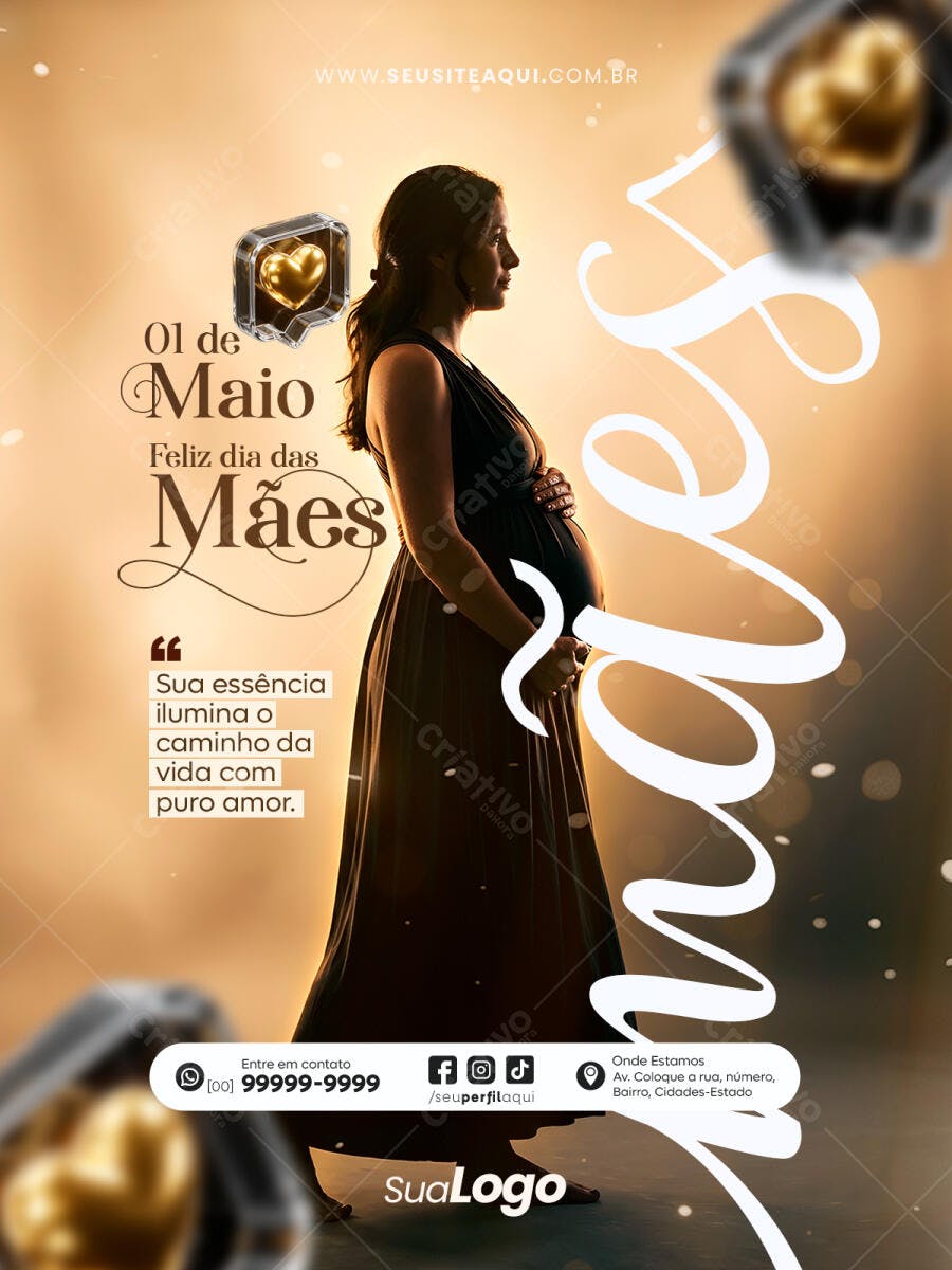 Post Instagram Dia das Mães Maio PSD Editável