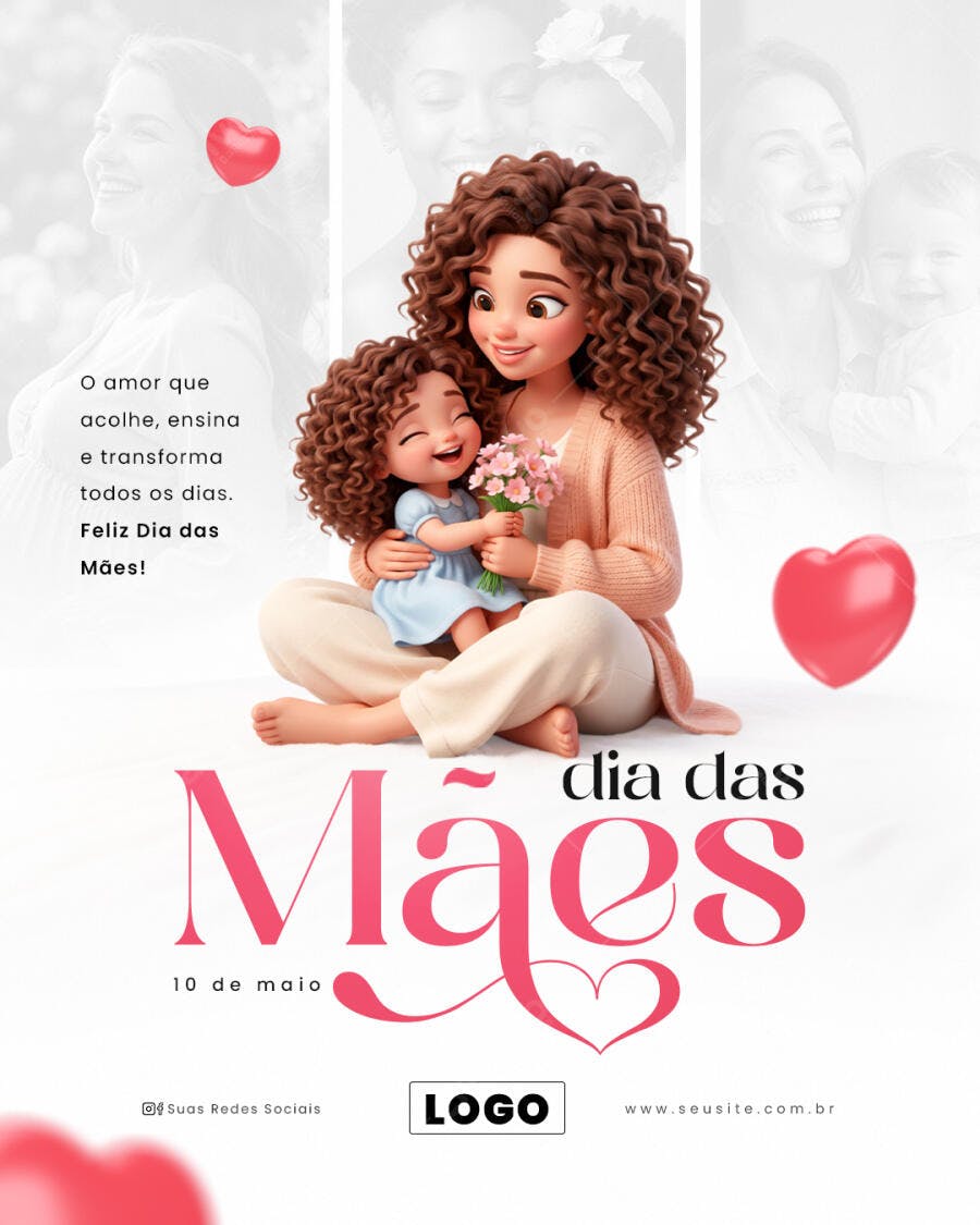 Post Instagram Dia das Mães Maio PSD Editável