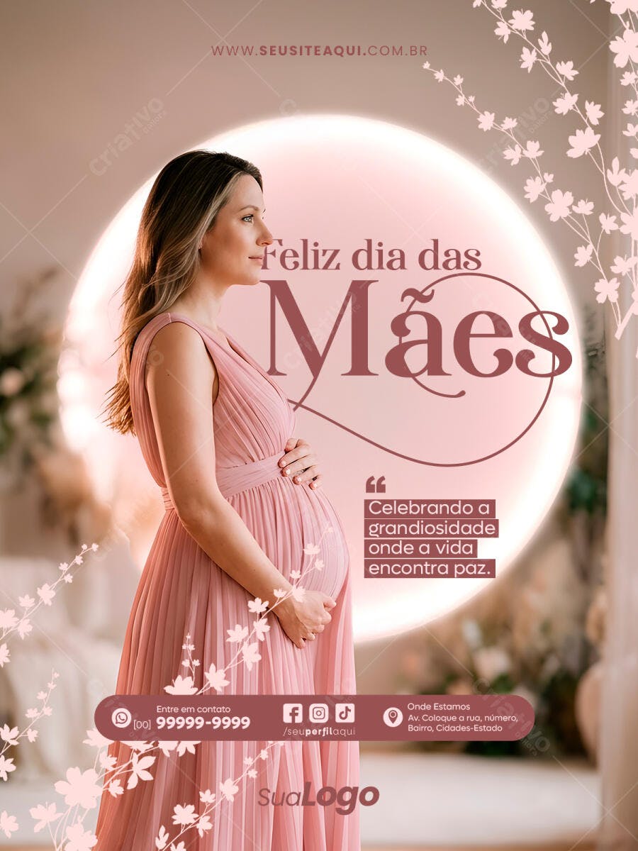 Post Instagram Dia das Mães Maternidade PSD Editável