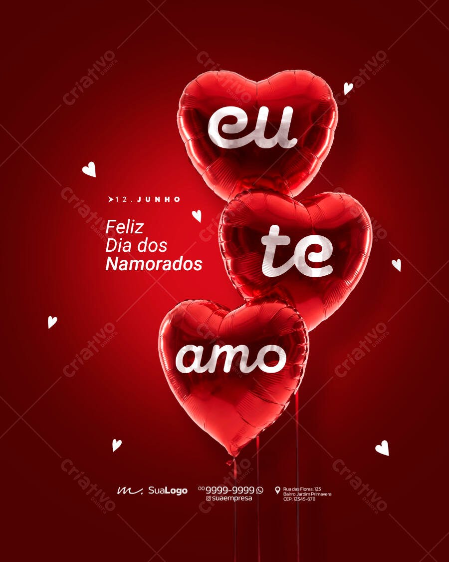 Post Instagram Dia dos Namorados 12 de Junho PSD Editável