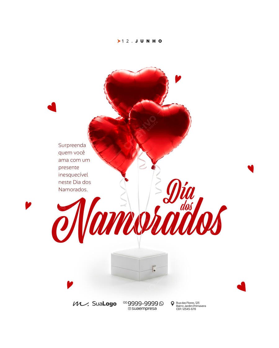 Post Instagram Dia dos Namorados 12 de Junho PSD Editável