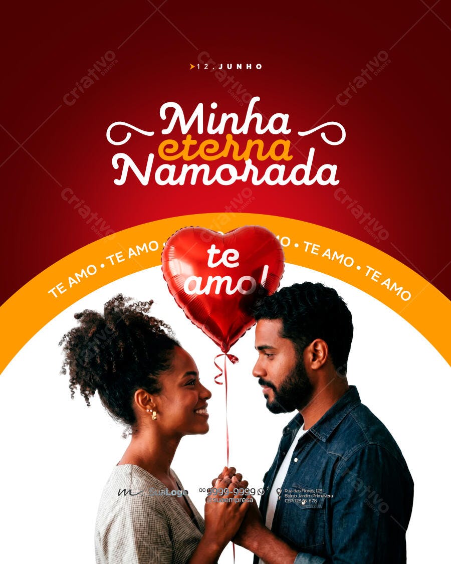 Post Instagram Dia dos Namorados 12 de Junho PSD Editável