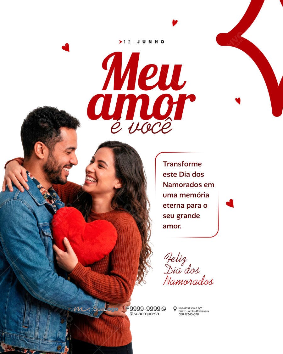 Post Instagram Dia dos Namorados 12 de Junho PSD Editável