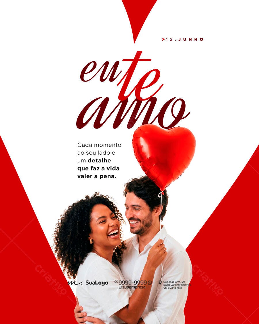 Post Instagram Dia dos Namorados 12 Junho PSD Editável