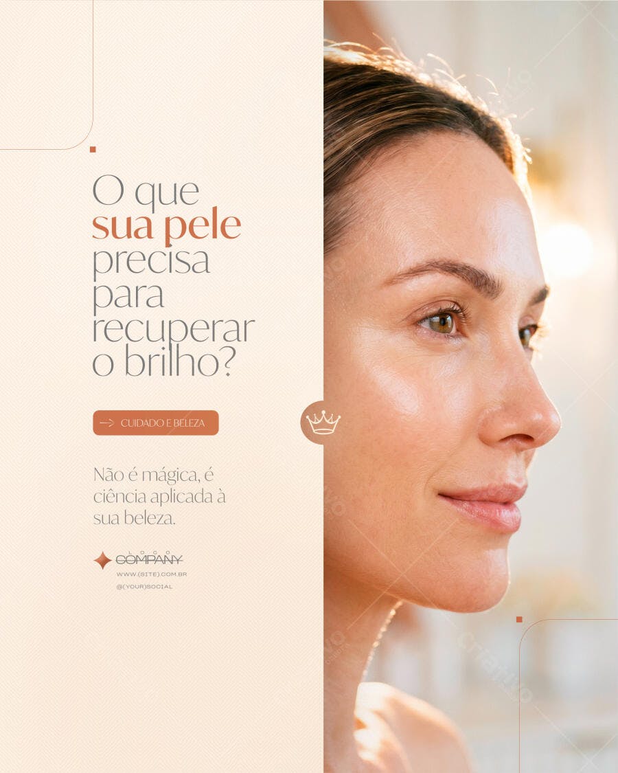Post Instagram Estética Skincare Beleza PSD Editável