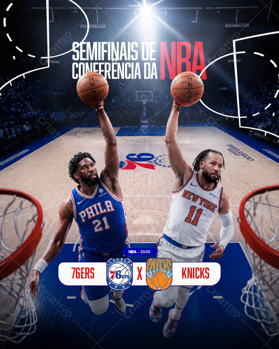 Post Instagram Semifinais NBA Basquete PSD Editável