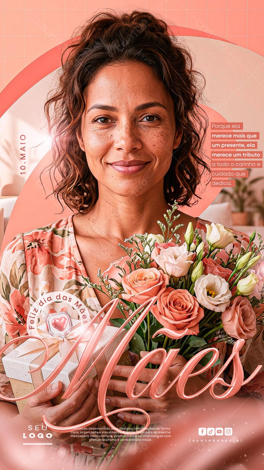 Story Dia das Mães Maio Floricultura PSD Editável