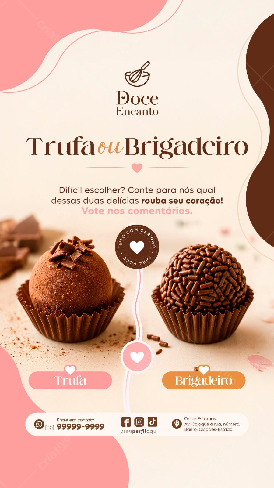 Story Instagram Confeitaria Trufa Brigadeiro PSD Editável