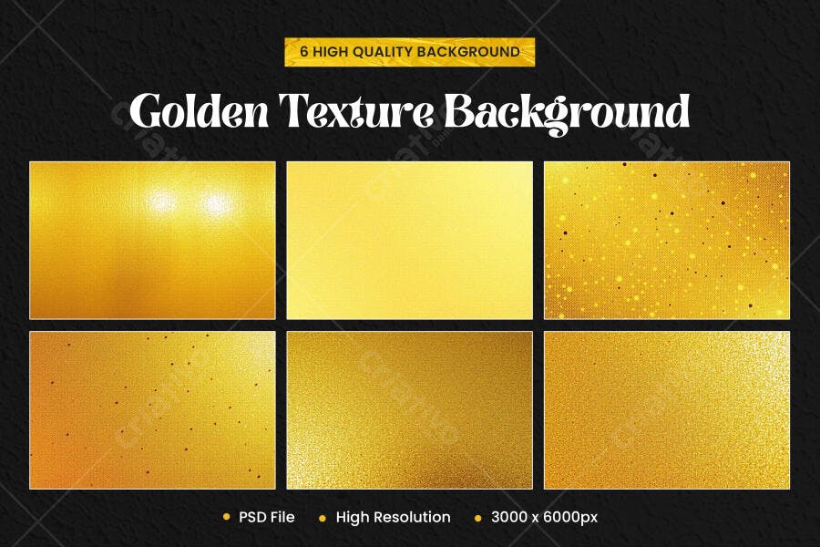 Textura Dourada Brilhante e Granulada para Fundo e Overlay