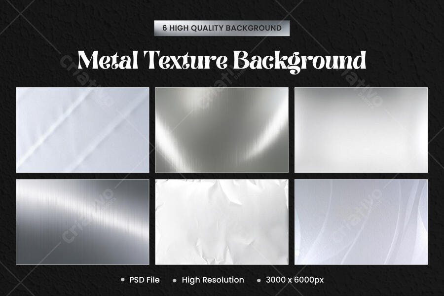 Textura Metal Escovado e Amassado Prata para Fundo