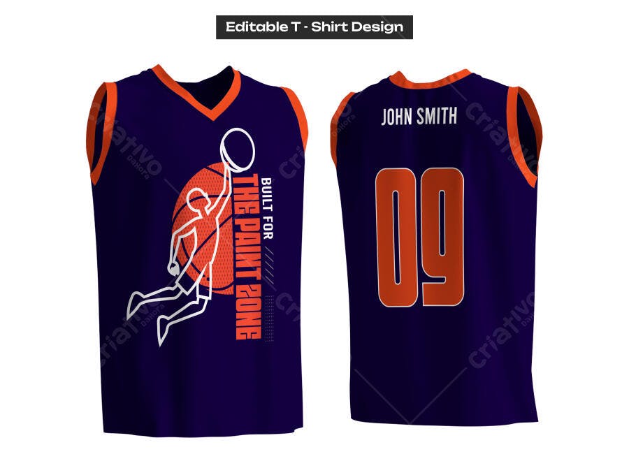 Ilustração Vetorial Camisa Basquete Mockup Esportiva