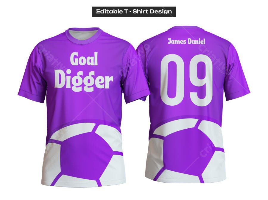 Ilustração Vetorial Camisa Futebol Roxa Esportiva