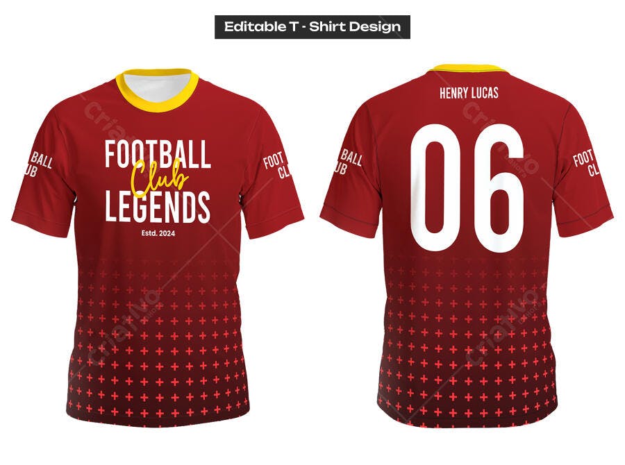 Ilustração Vetorial Camisa Futebol Vermelha Esportiva