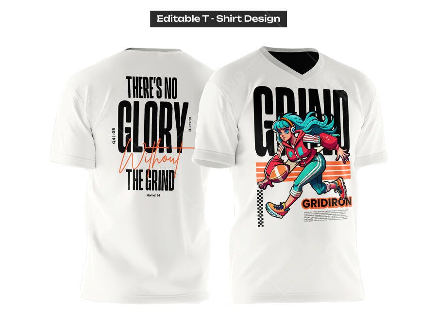 Ilustração Vetorial Camiseta Futebol Americano Anime