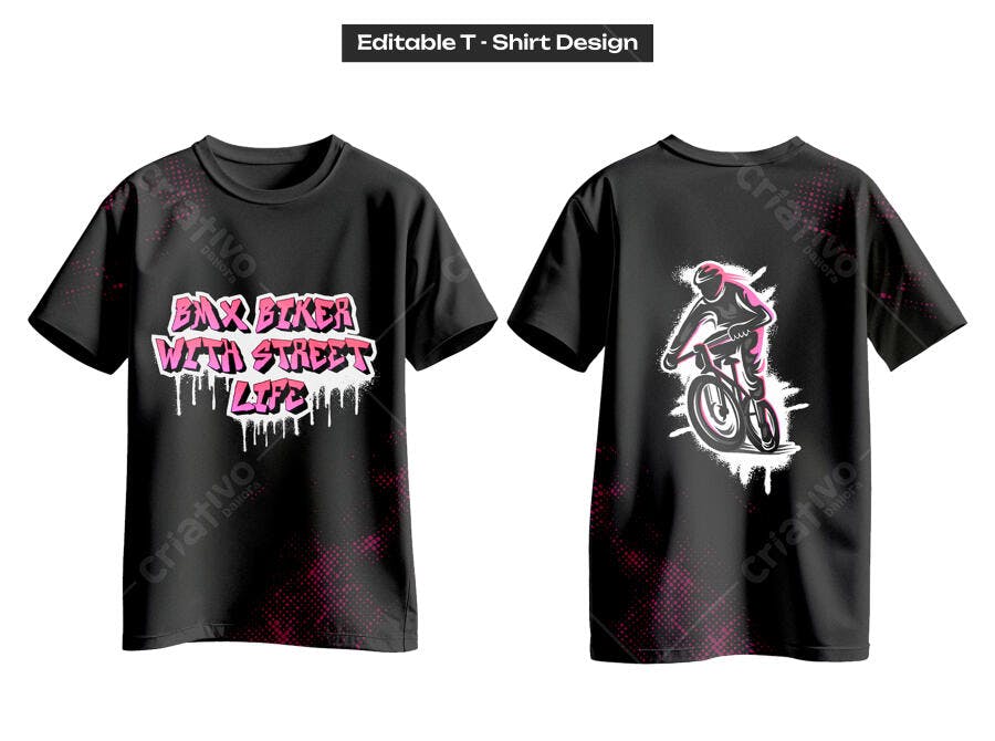Ilustração Vetorial Design Camiseta BMX Biker Graffiti