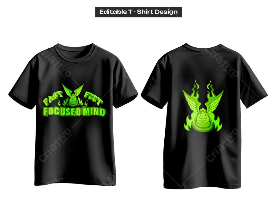 Ilustração Vetorial Design Camiseta Corrida Fitness Verde