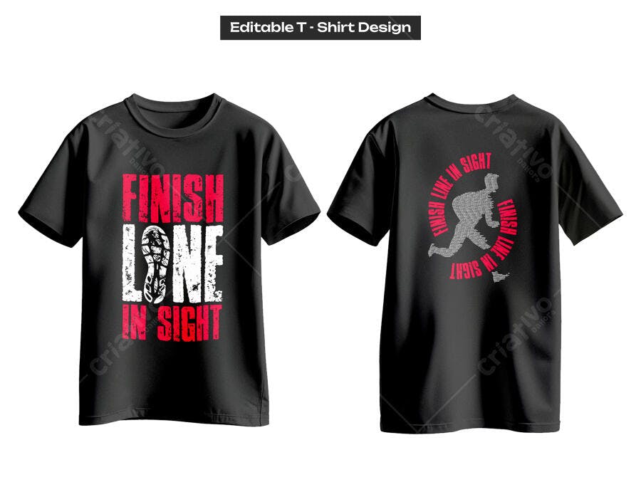 Ilustração Vetorial Design Camiseta Corrida Fitness