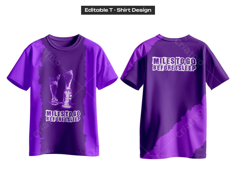 Ilustração Vetorial Design Camiseta Corrida Roxa