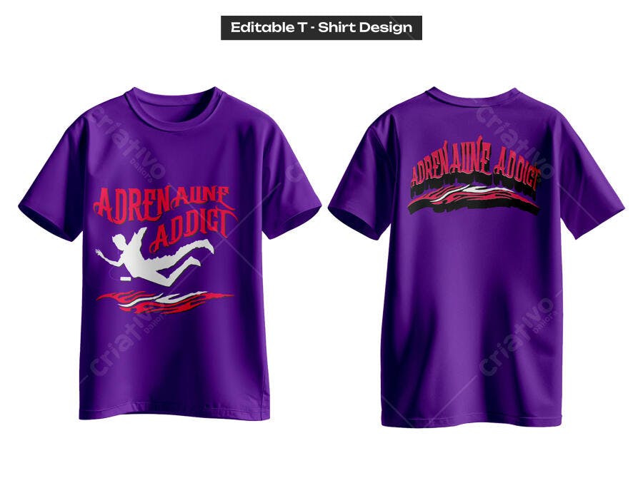 Ilustração Vetorial Estampa Camiseta Adrenaline Addict Esportes Radicais