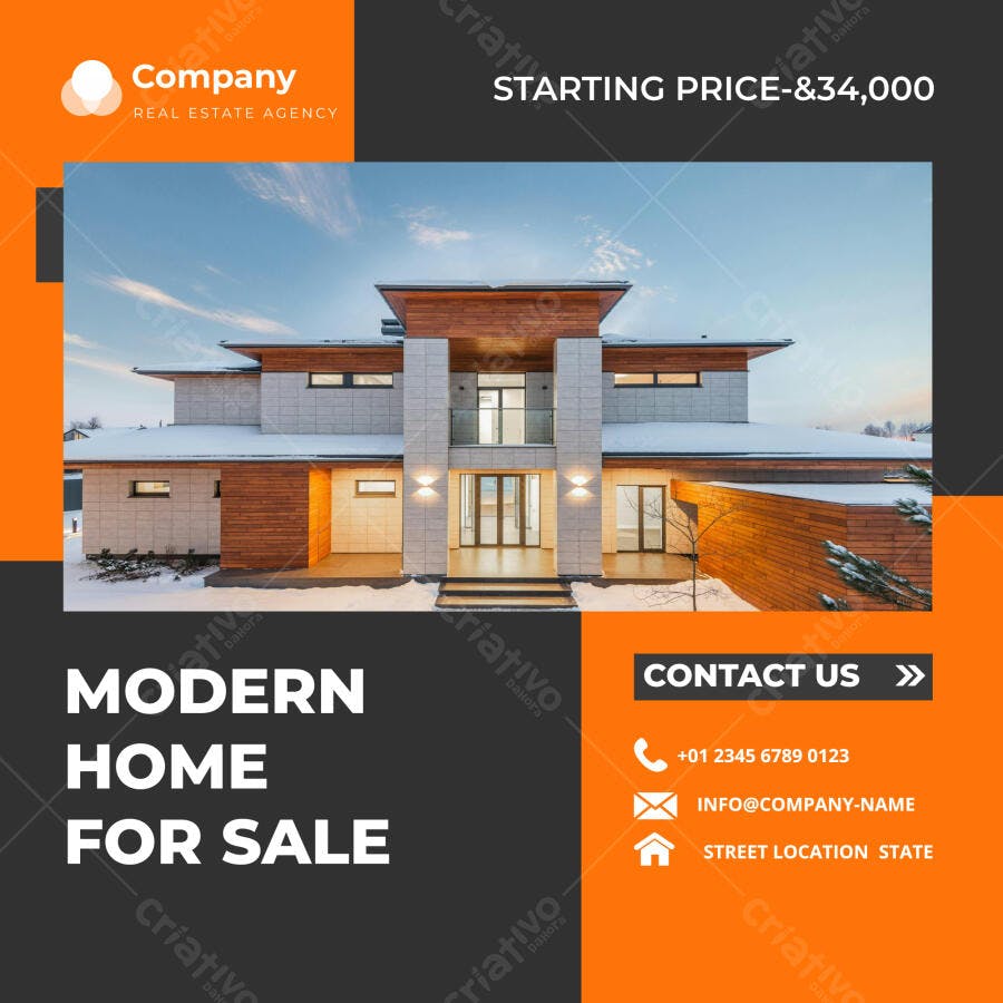 Ilustração Vetorial Imóvel Casa Moderna Agência Imobiliária