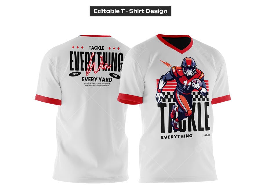 Ilustração Vetorial Jogador Futebol Americano Camisa Esportiva