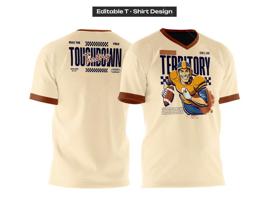 Ilustração Vetorial Jogador Futebol Americano Vintage Camisa