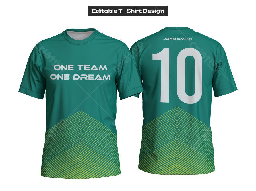 Mockup Camisa Esportiva Vetorial Verde Esmeralda