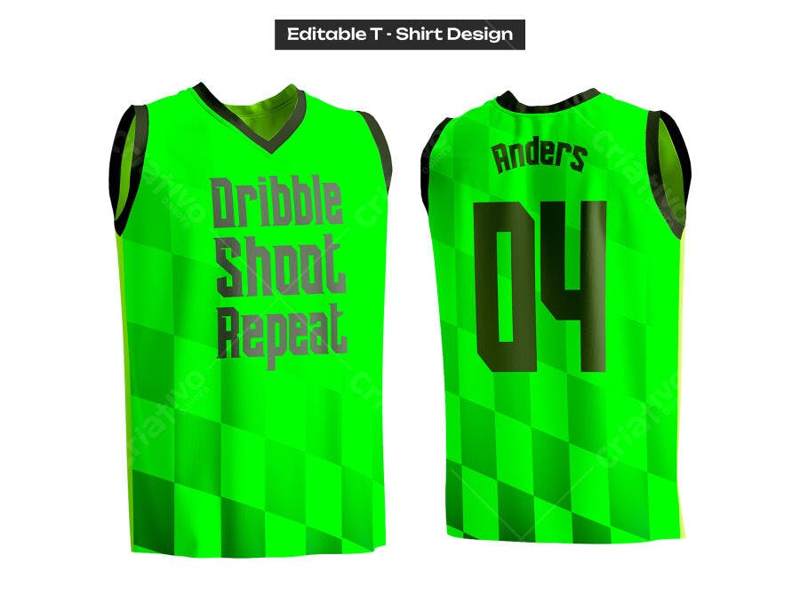 Mockup Vetorial Camisa Regata Esportiva Verde Neon