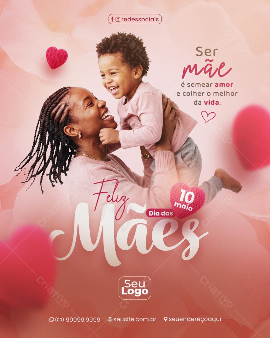 Post Instagram Dia das Mães 10 de Maio PSD Editável