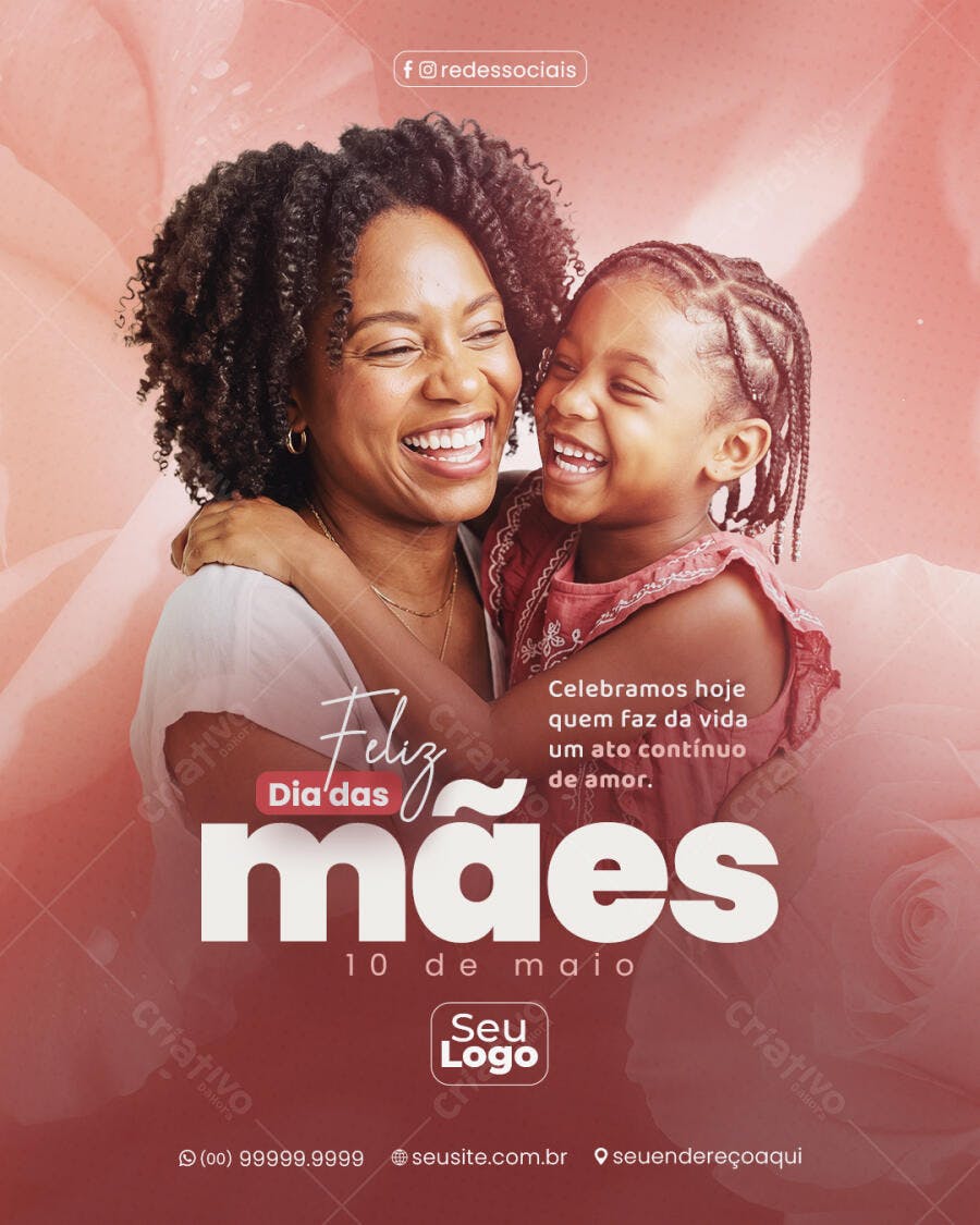 Post Instagram Dia das Mães Maio PSD Editável