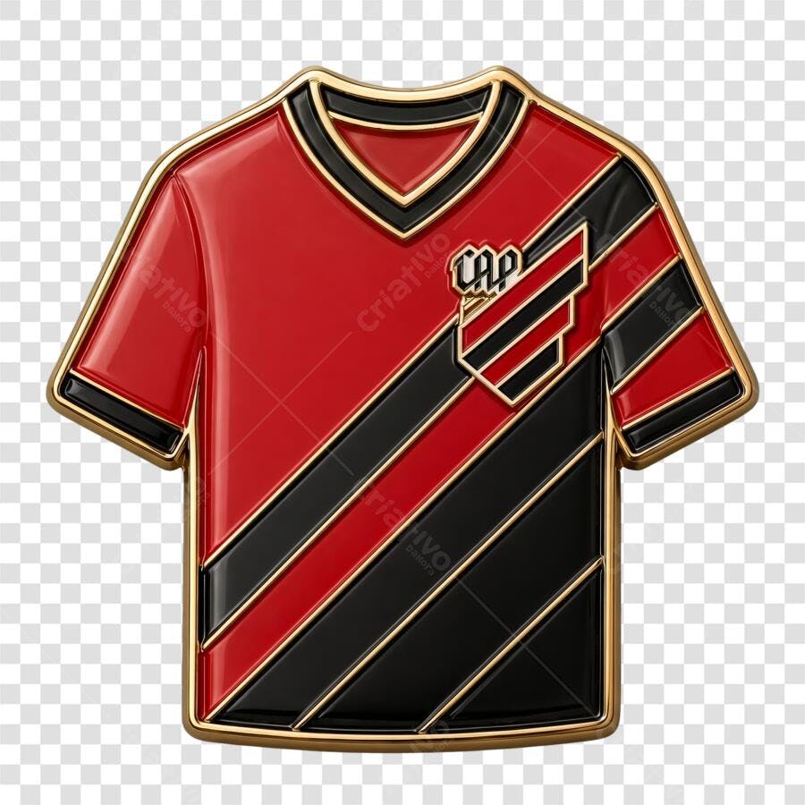 Elemento 3D Camisa Atlético Paranaense PNG Fundo Transparente