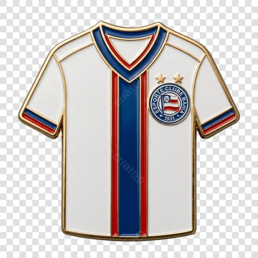 Elemento 3D Camisa Bahia Futebol Clube PNG Fundo Transparente