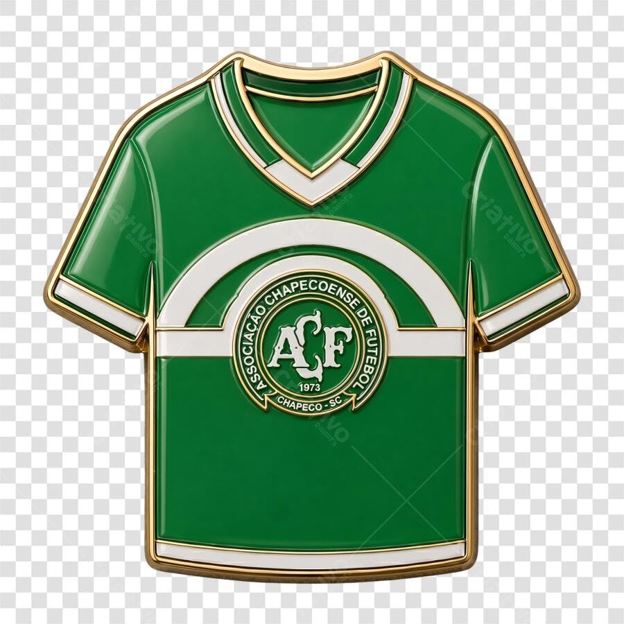 Elemento 3D Camisa Chapecoense Futebol PNG Fundo Transparente
