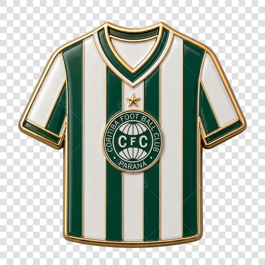 Elemento 3D Camisa Coritiba Futebol Clube PNG Fundo Transparente