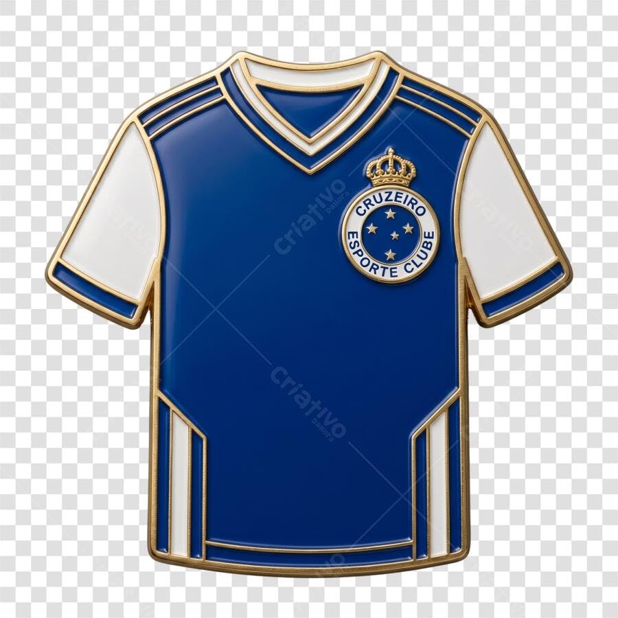 Elemento 3D Camisa Cruzeiro Futebol PNG Fundo Transparente