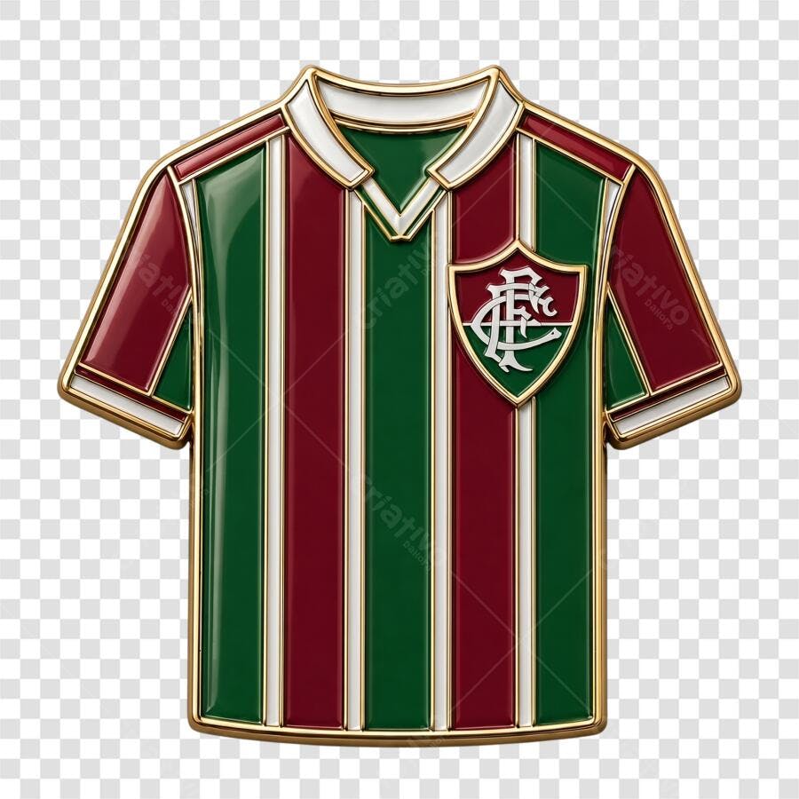 Elemento 3D Camisa Fluminense Futebol PNG Fundo Transparente