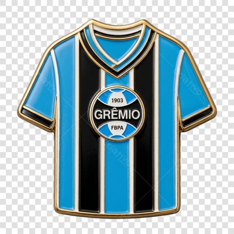 Elemento 3D Camisa Grêmio Futebol PNG Fundo Transparente