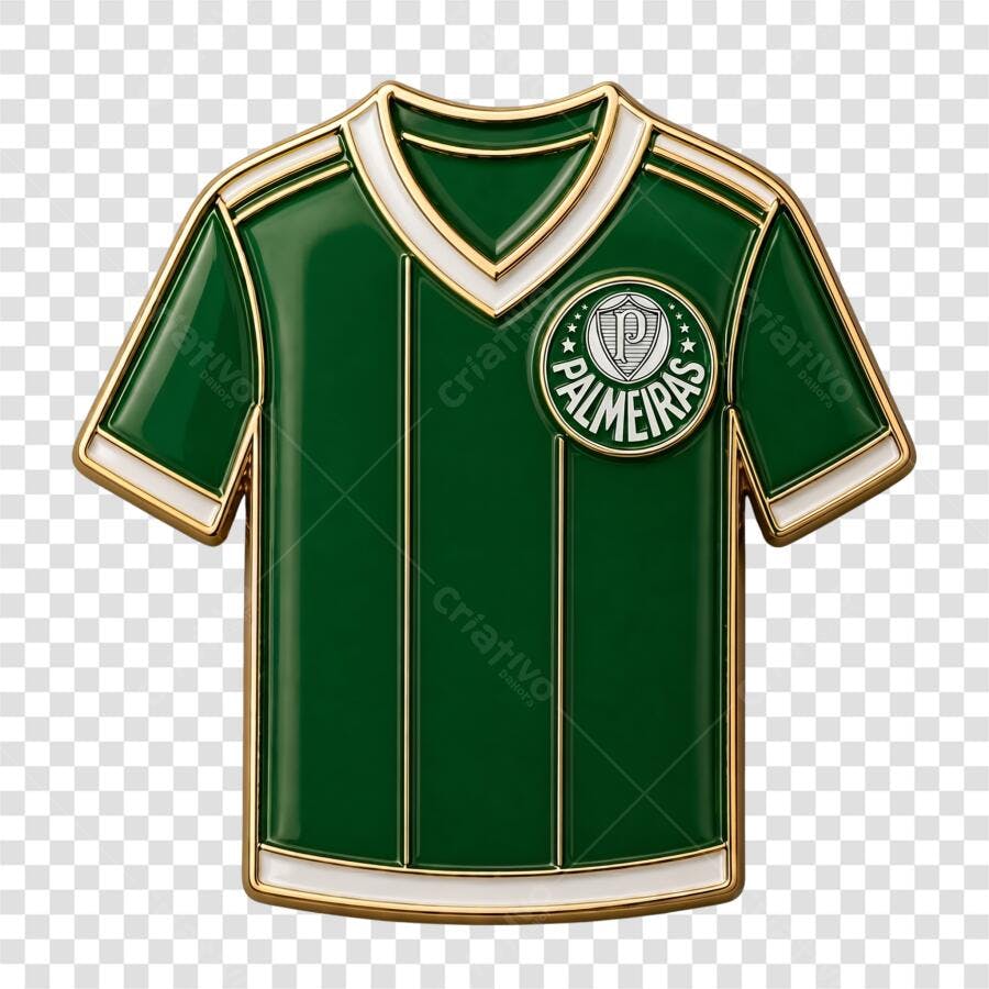 Elemento 3D Camisa Palmeiras Futebol PNG Fundo Transparente
