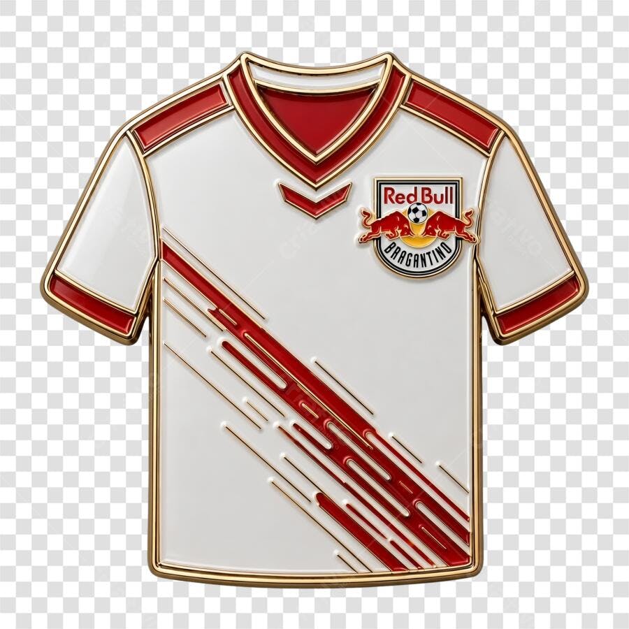 Elemento 3D Camisa Red Bull Bragantino PNG Fundo Transparente