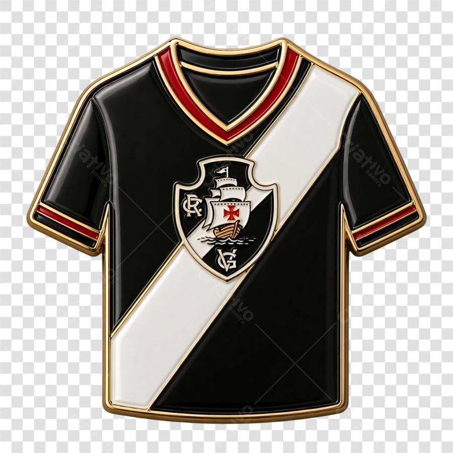 Elemento 3D Camisa Vasco Futebol PNG Fundo Transparente
