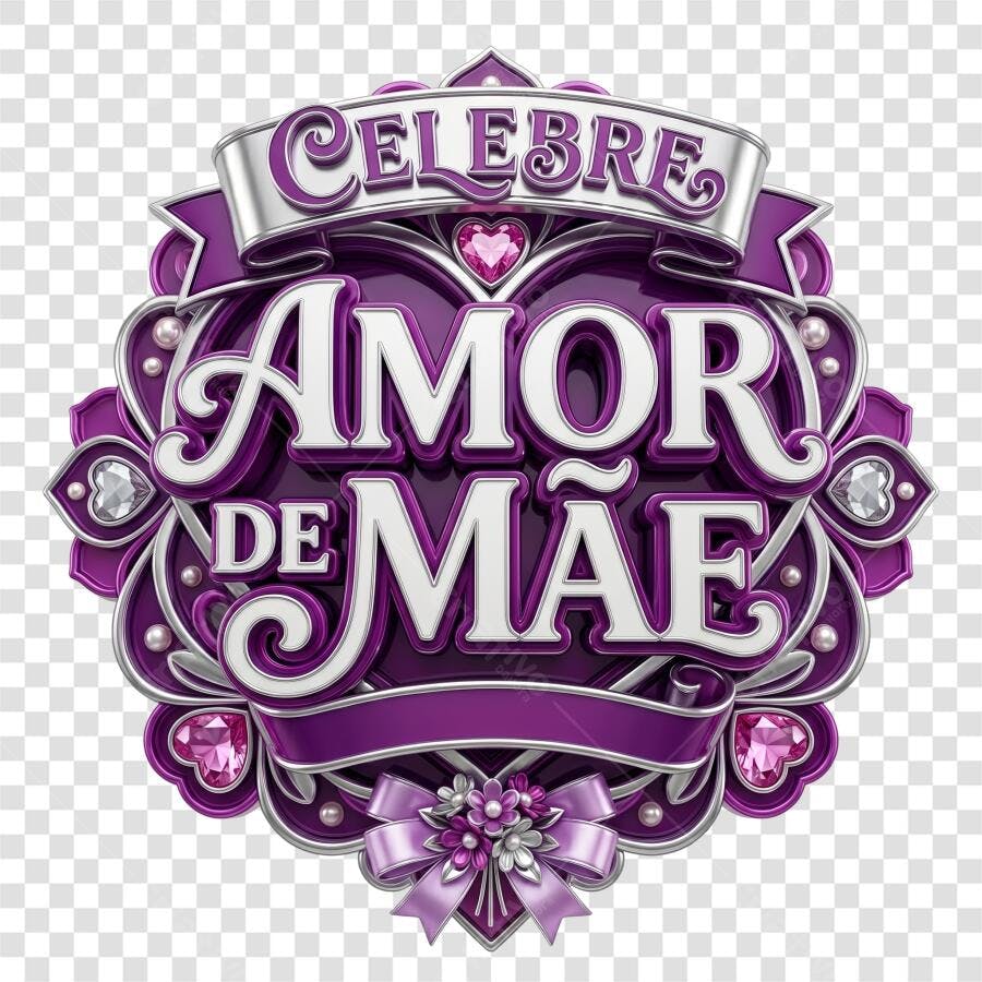 Elemento 3D Celebre Amor de Mãe Dia das Mães Maio PNG Fundo Transparente