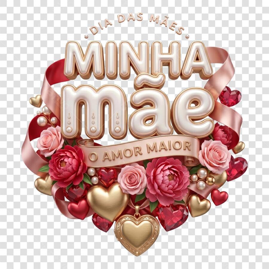 Elemento 3D Dia das Mães Minha Mãe O Amor Maior Maio PNG Fundo Transparente