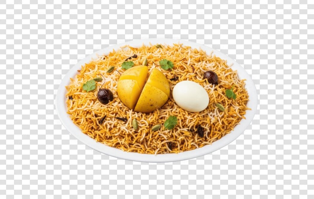 Foto Recortada Biryani Arroz Indiano PNG Fundo Transparente