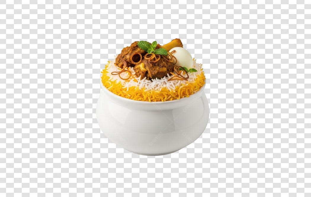 Foto Recortada Biryani Indiano Prato Típico PNG Fundo Transparente