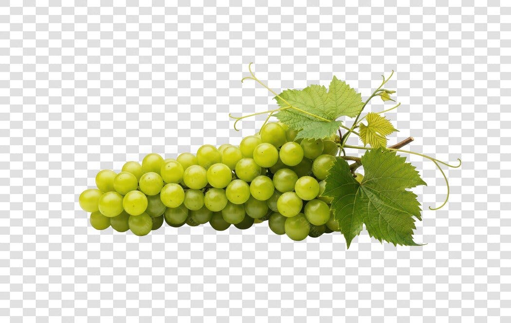 Foto Recortada Cacho Uva Verde Fresca PNG Fundo Transparente